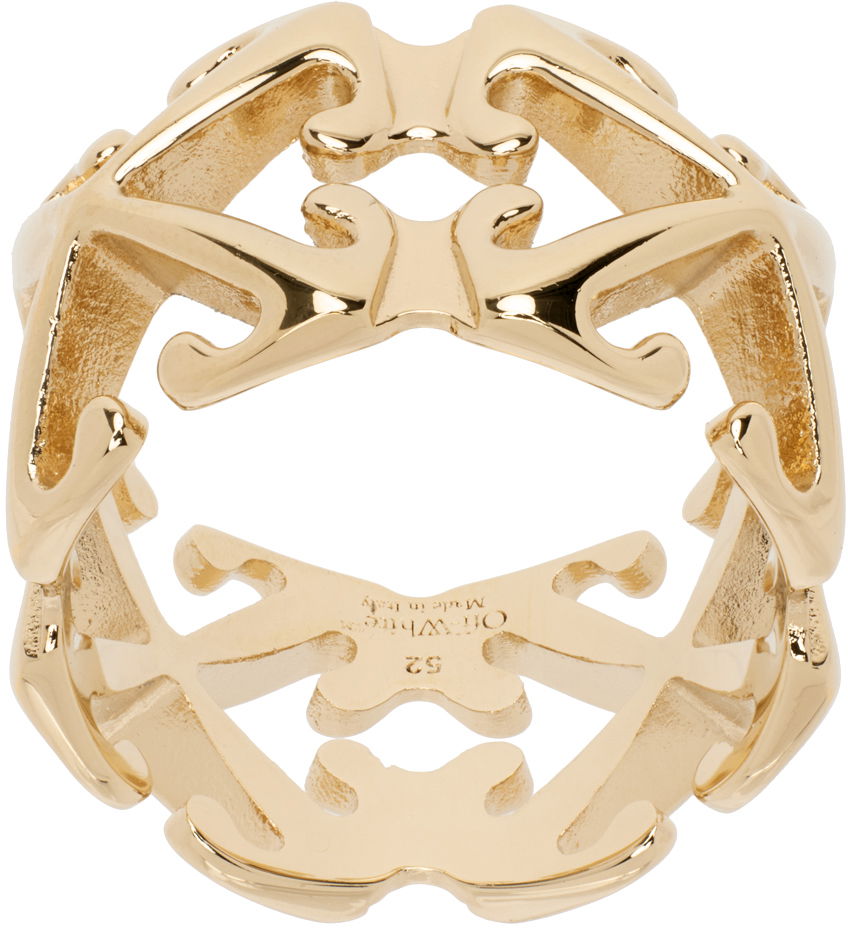 Prsteň Off-White Gold Multi Arrow Ring Metalická | OWOC118S24MET0017600, 0