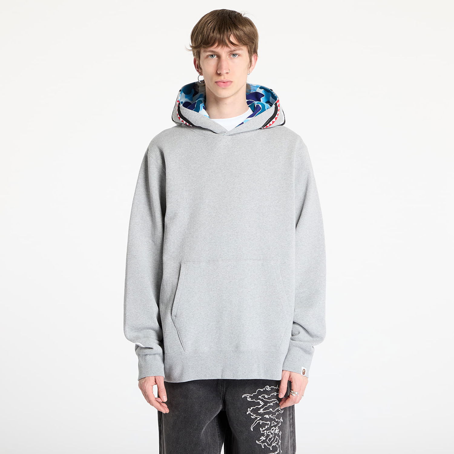 Mikina BAPE A BATHING APE ABC Camo Shark Pullover Hoodie Šedá | 001PPL301009MGRA, 0