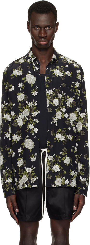 Košeľa Tom Ford Tom Ford Crepe De Chine Floral Print Fluid Fit Shirt Čierna | HRO003-FMS043S25, 0