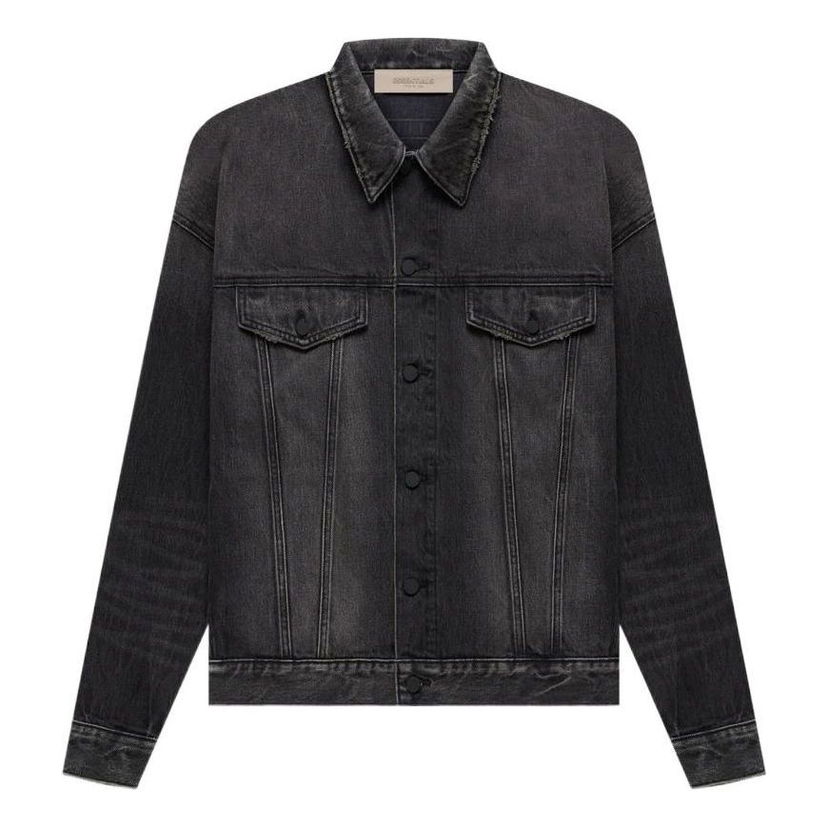 Bunda Fear of God Essentials SS22 Denim Jacket Čierna | FOG-SS22-291