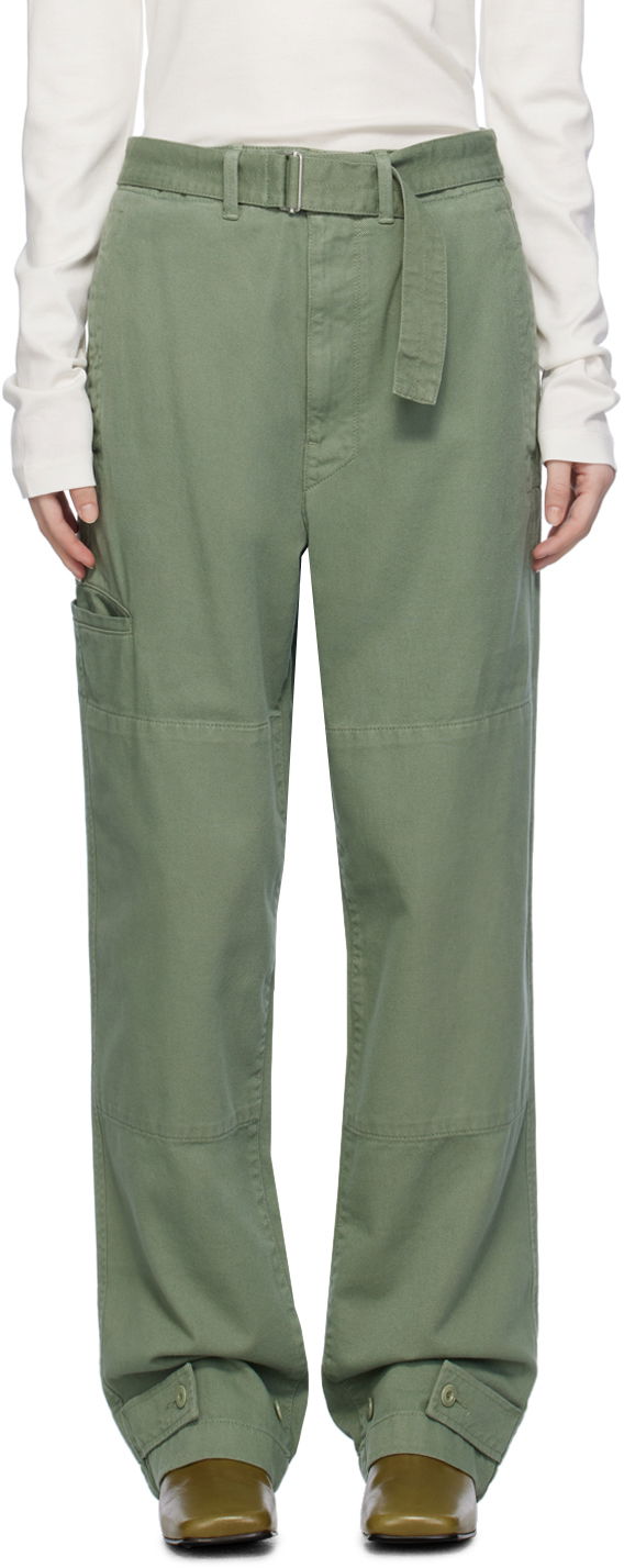 Cargo nohavice LEMAIRE Lemaire Relaxed Fit Cotton Cargo Trousers Zelené | PA1050 LD1002, 0