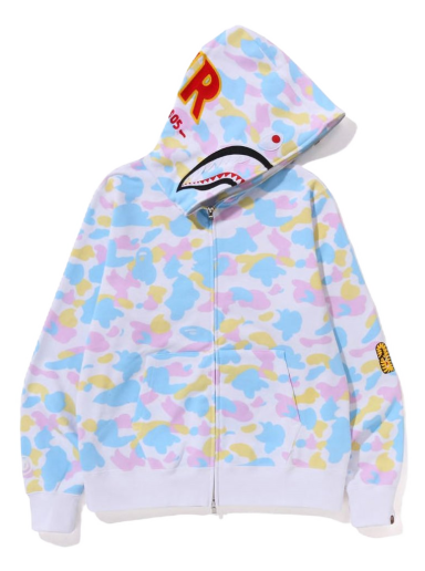 Mikina BAPE New Multi Camo 2nd Shark Full Zip Hoodie Biela | 1J20-115-001