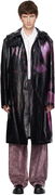 Dries Van Noten Loose Fit Mac Raincoat with Purple Abstract Print