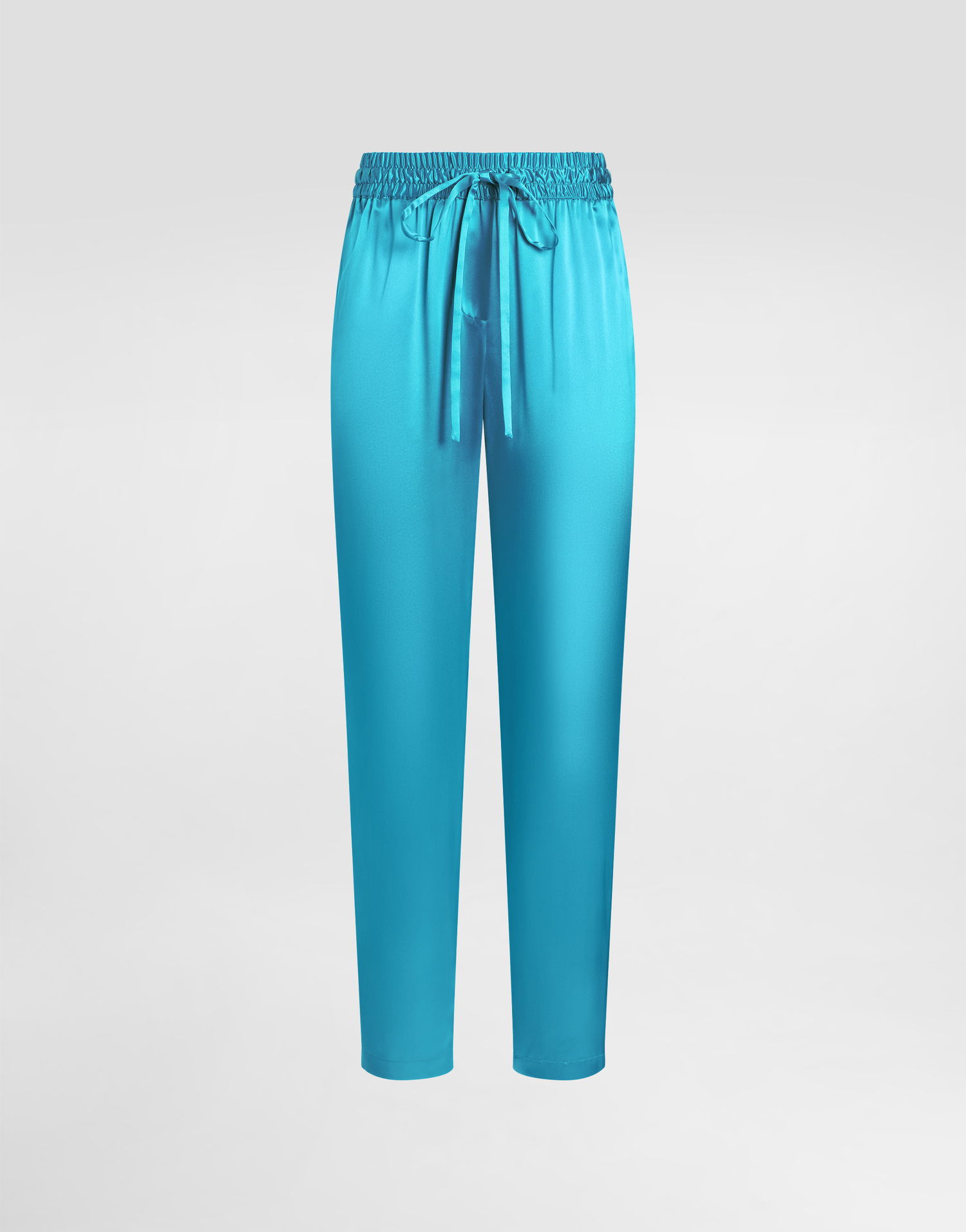 Nohavice Dolce & Gabbana Dolce & Gabbana Silk Satin Elasticated Waistband Pants Tyrkysová | FTC11TFU1UUV0055, 0