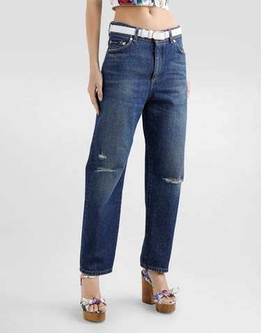 Džínsy Dolce & Gabbana Dolce & Gabbana Boyfriend Distressed Jeans 36 Modrá | FTC7CDG8MR2S9001, 2