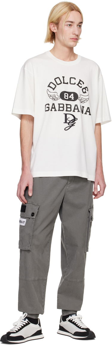 Tričko Dolce & Gabbana Round Neck T-Shirt with Graphic Print Biela | G8PN9ZG7NSN, 3