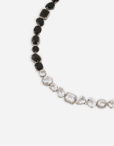 Náhrdelník Dolce & Gabbana 18K White Gold Necklace with Black and Clear Crystals Čierna | WNQA2GWTSQS80001, 2
