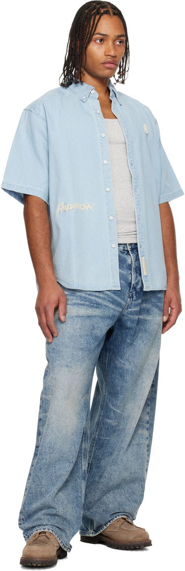 Košeľa AAPE by A Bathing Ape 'AAPENOW' Short Sleeve Shirt Modrá | AAPSRM8515XXNBLL, 3