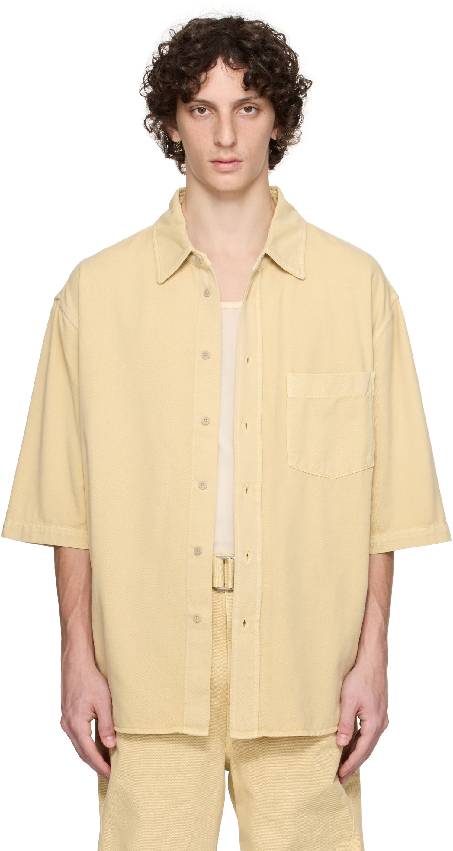 Košeľa LEMAIRE LEMAIRE Short Sleeve Denim Shirt Žltá | SH1174 LD1047, 0