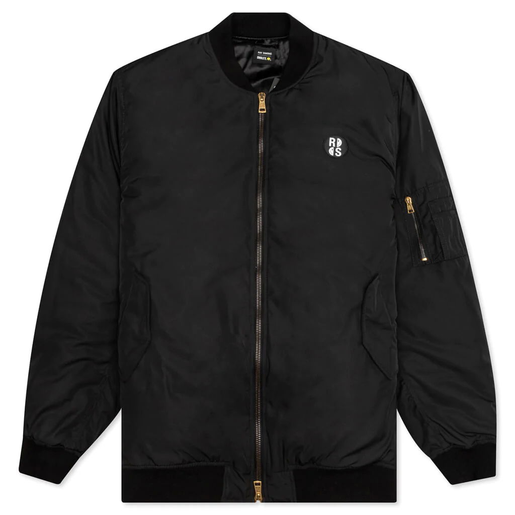 Bomber bunda RAF SIMONS Bomber Jacket With Print And Badge Čierna | 224-621-30060-0099, 0