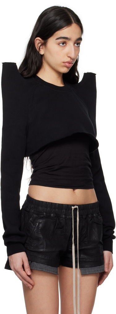 Sveter Rick Owens Rick Owens DRKSHDW Hollywood Cropped Sweatshirt Modrá | DS01E3213 F, 4