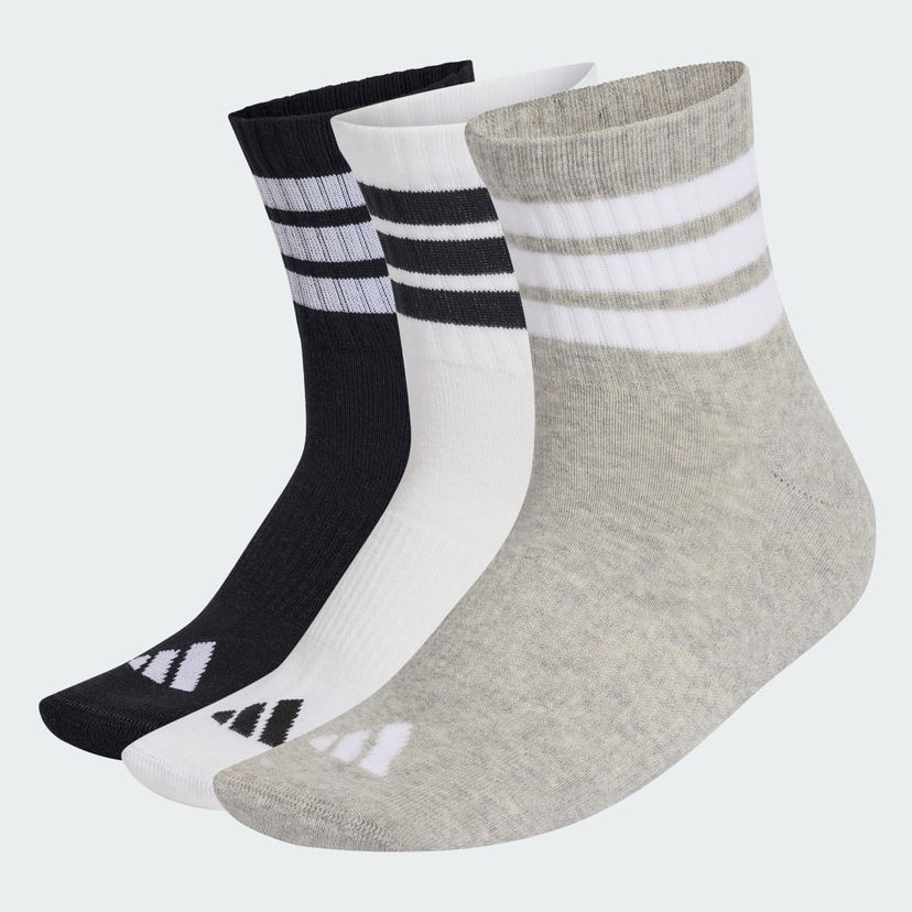 Ponožky adidas Performance 3 STRIPES CUSHIONED SPORTSWEAR MID CUT Socks 3 Pack Rôznofarebný | KC9618