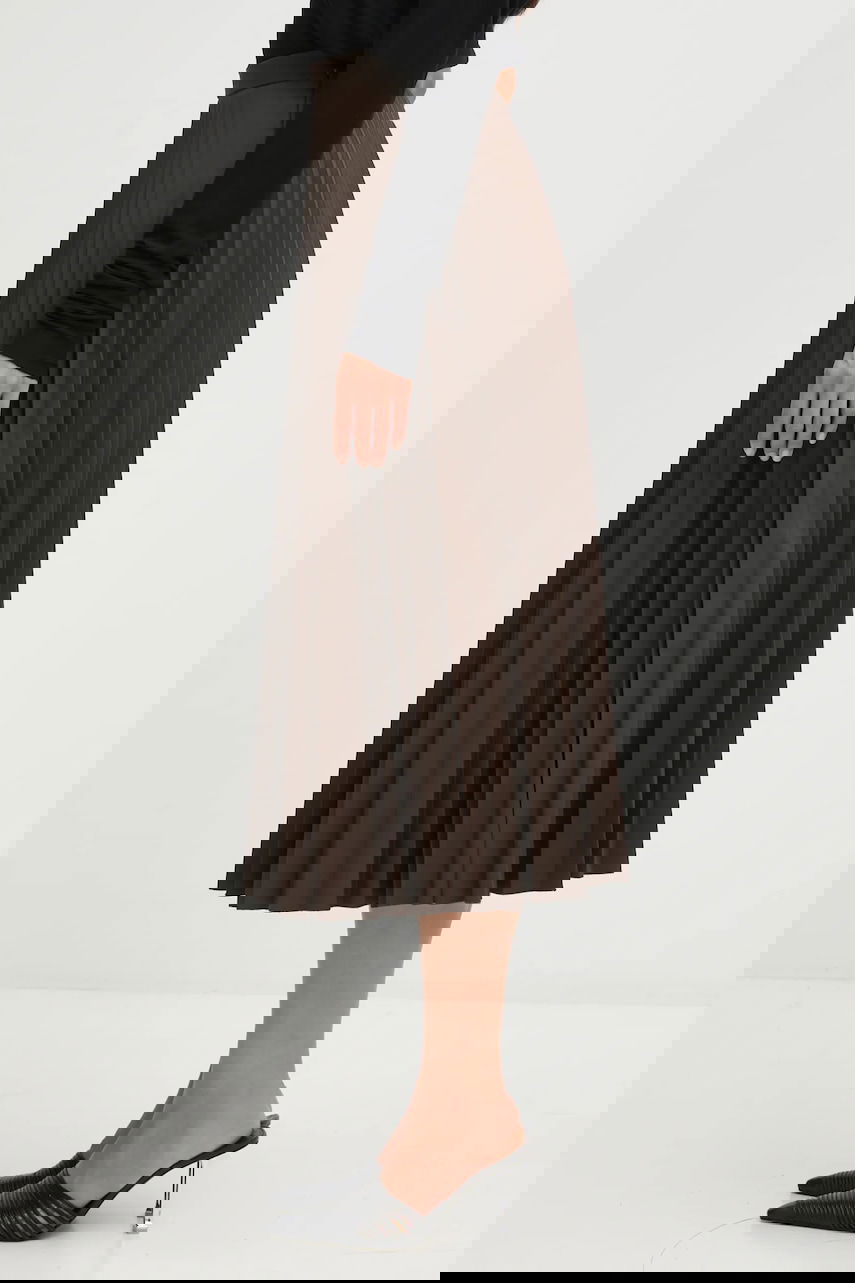 Sukňa Maison Margiela MM6 Maison Margiela Pleated Midi A-line Skirt Hnedá | S62MA0096.M35609.143, 1