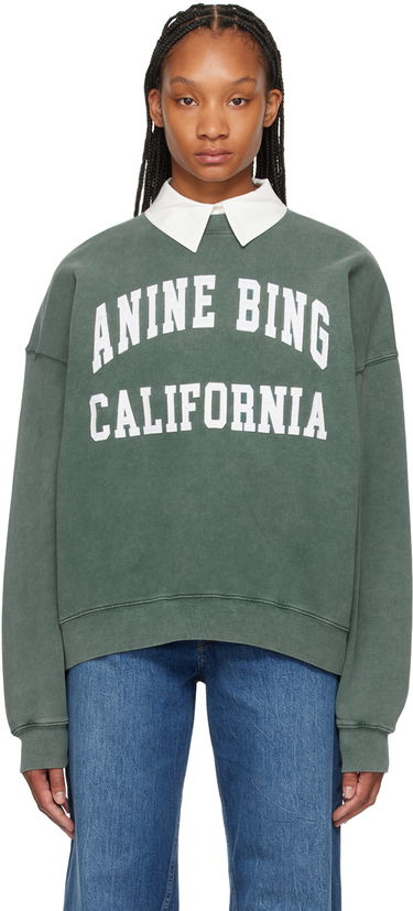Sveter Anine Bing Anine Bing Miles Sweatshirt Zelené | A-08-10025-310, 0
