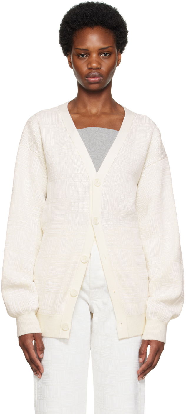 Sveter VETEMENTS Barcode Knit Cardigan Biela | VL14KN600W, 0