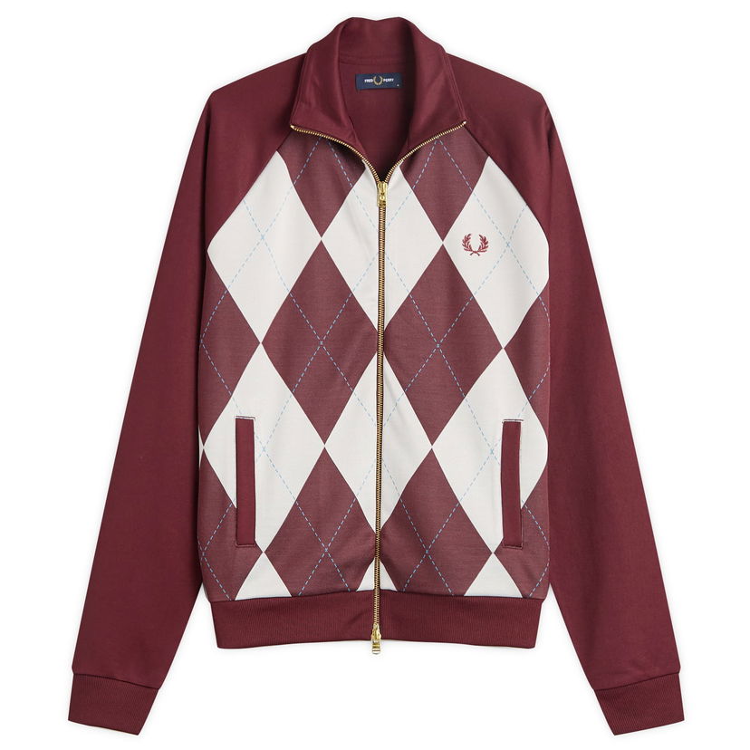 Bunda Fred Perry Fred Perry Argyle Track Jacket, Size Large Vínová | J1319-597