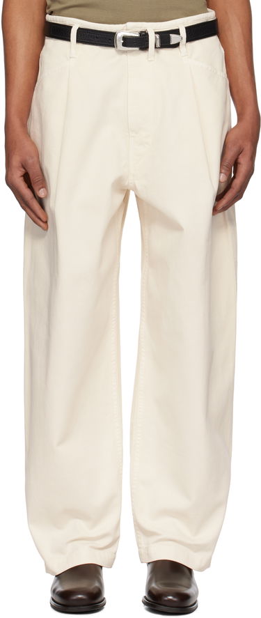 Nohavice LEMAIRE Lemaire Pleated Workwear Pants Biela | PA1201 LD1034, 0