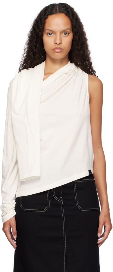 Tielko Courrèges Courrèges Asymmetric Off Shoulder T-Shirt Biela | 424JTS154JS0175, 0