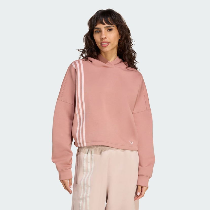 Mikina adidas Performance Off Placed 3-Stripes Cropped Hoodie Ružová | JW3601