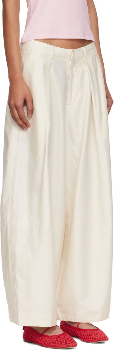 Nohavice YMC YMC Deadbeat Wide-Leg Trousers Biela | Q4YMF, 1