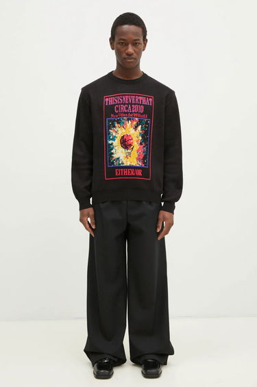 Sveter thisisneverthat thisisneverthat Basketball Hoop Knit Sweater Čierna | TN243KKNPK04, 4
