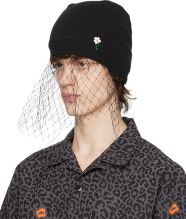 Kulicha UNDERCOVER UNDERCOVER Beaded Appliqué Veil Beanie Čierna | UC1E4H03-1, 3