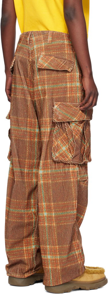 Cargo nohavice ERL Plaid Corduroy Cargo Pants Hnedá | ERL07P010, 2