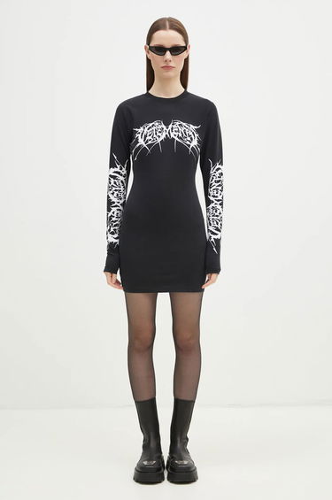 Šaty VETEMENTS VETEMENTS Death Metal Longsleeve Mini Dress Čierna | WA66DR630BW, 4