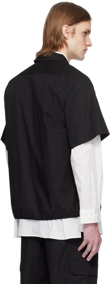 Košeľa GR10K GR10K Poplin Zip-Up Short Sleeve Shirt Čierna | BG127084DI, 2