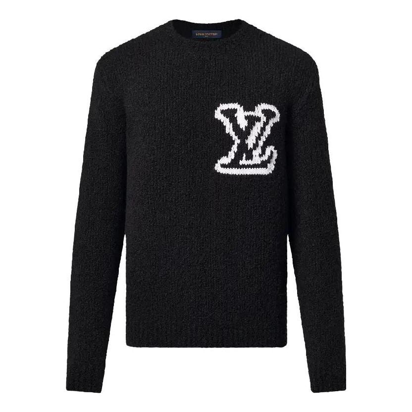Sveter Louis Vuitton Wool Blend Crewneck Sweater With Graphic Čierna | 1AF333, 0