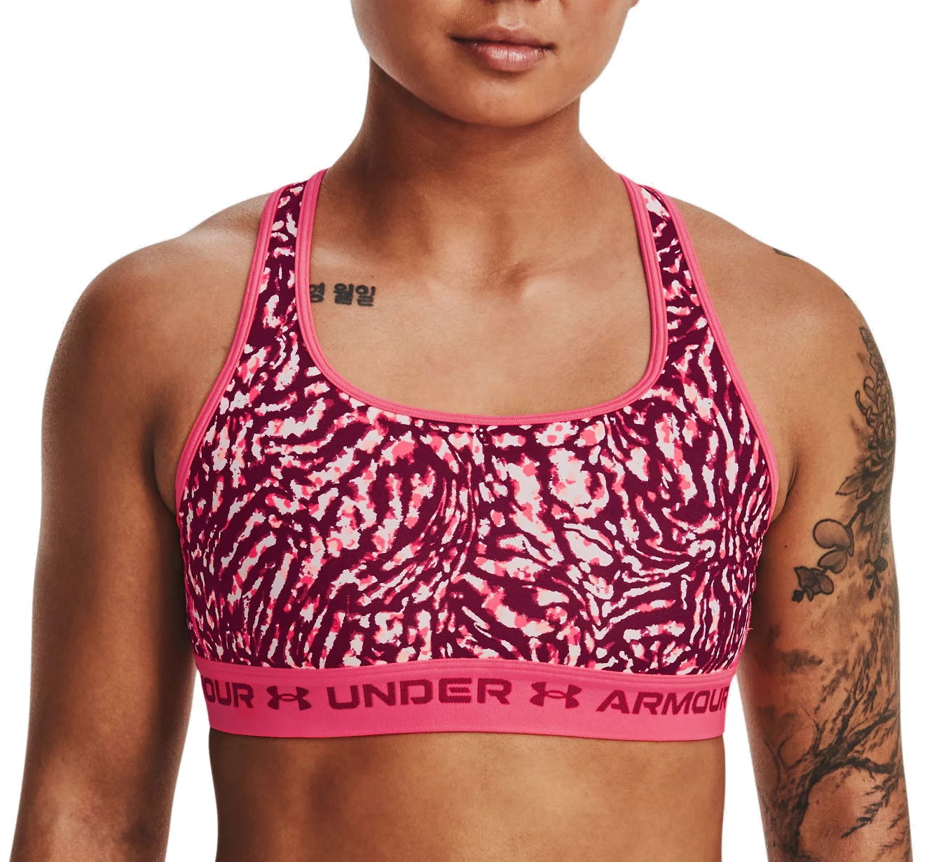 Podprsenka Under Armour Crossback Mid Print Bra Ružová | 1361042-975, 0