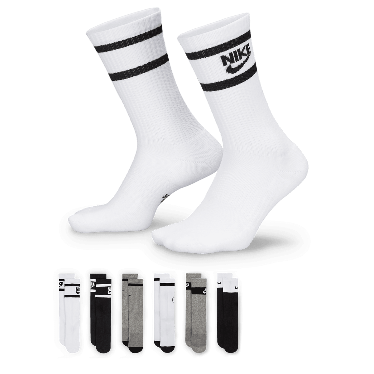 Ponožky Nike Everyday Cushioned Crew Socks 6 Pairs Biela | CK7302-901, 0