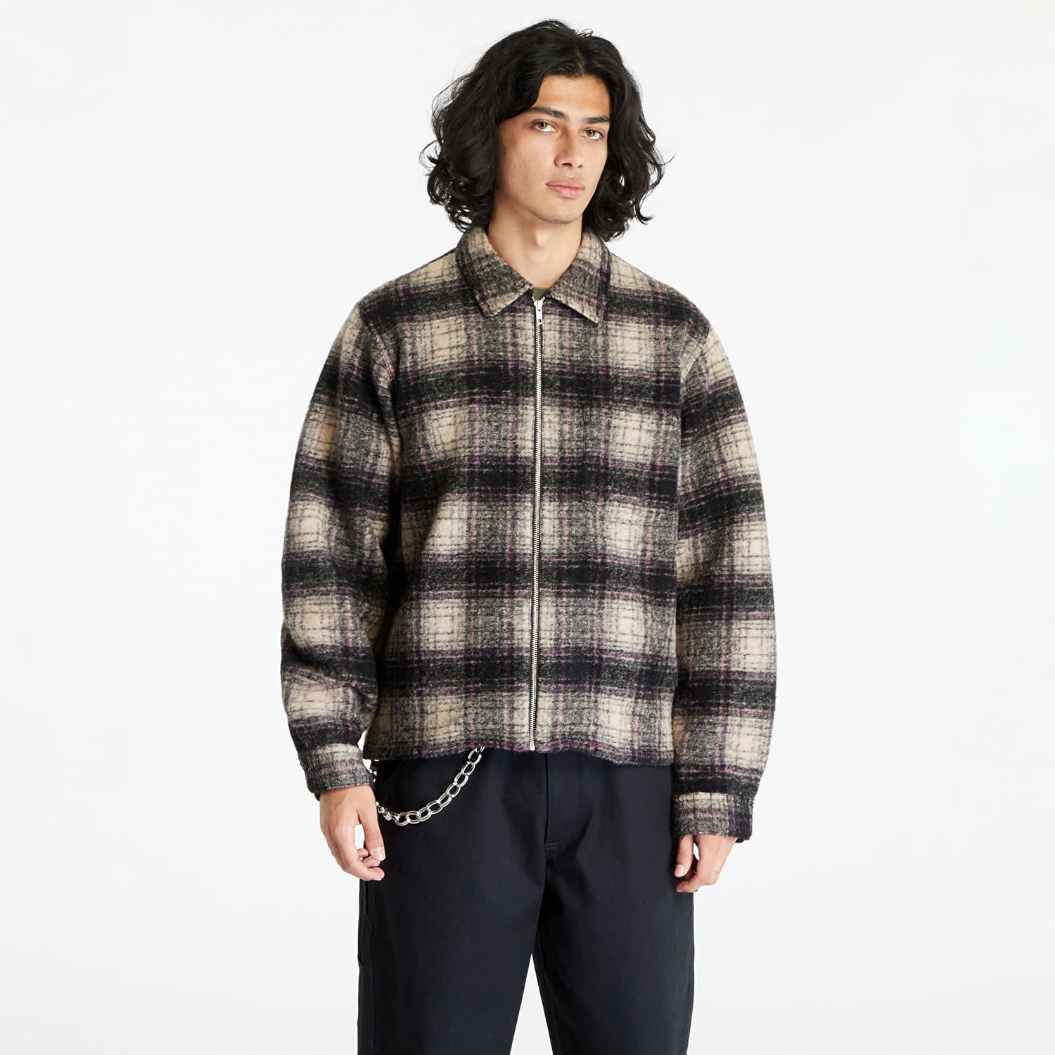 Košeľa Stüssy Stüssy Wool Plaid Zip Shirt Rôznofarebný | 1110297 lilac, 0