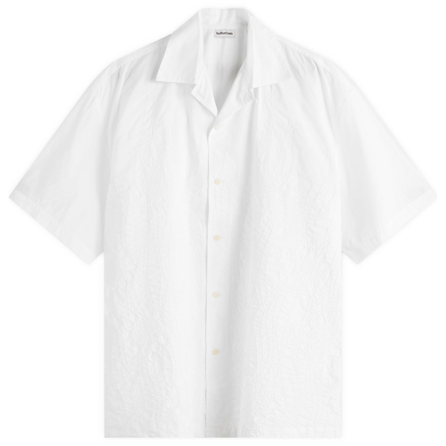 Košeľa YMC YMC Sidri Embroidered Vacation Shirt, Size Large Biela | P2YAA-10, 0