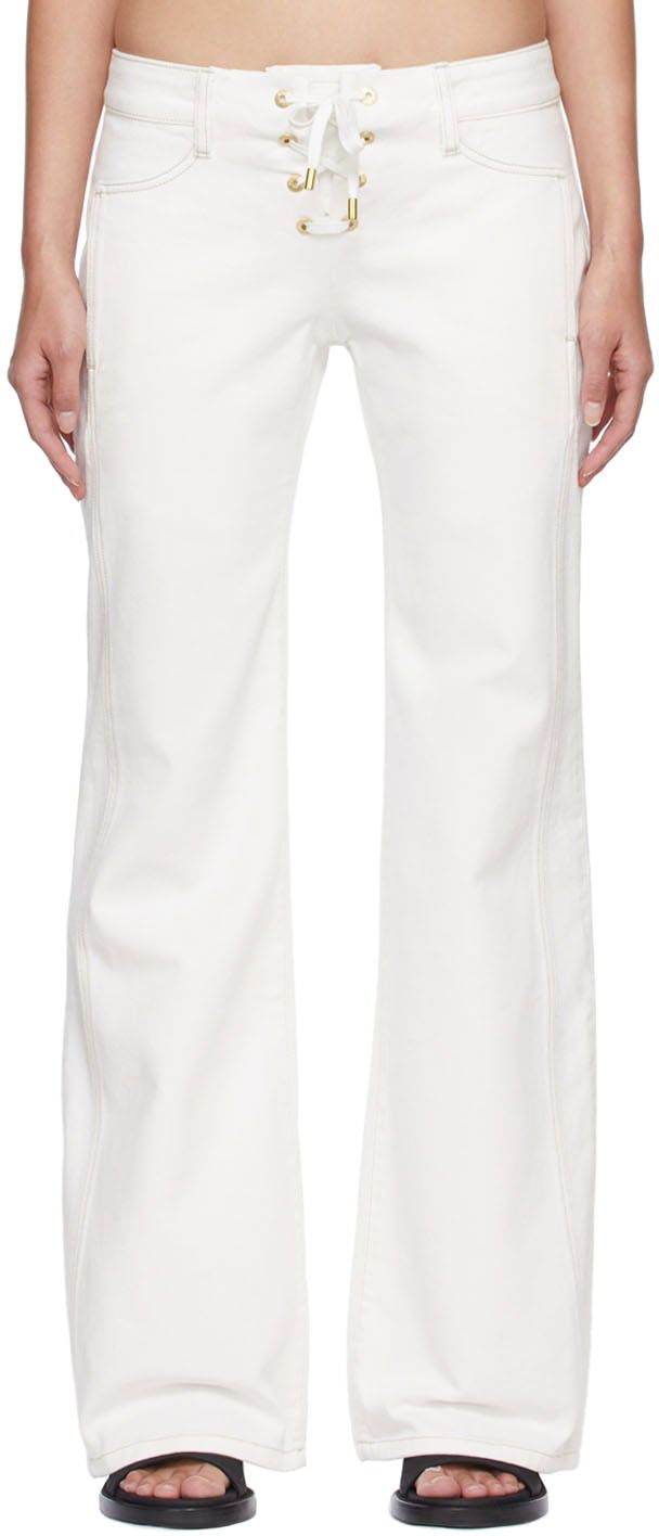 Nohavice Dion Lee Dion Lee Laced Flare Jeans Biela | C2046S22, 0