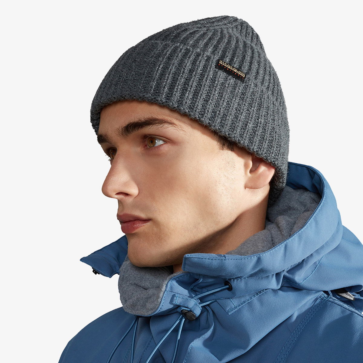 Kulicha Napapijri Ribbed Knitted Beanie Foli 3 Šedá | NP0A4GK81971, 1