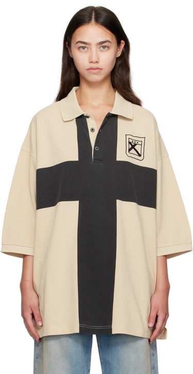 Polo tričko 032C 032c Fainting Cross Oversized Polo Béžová | F25-URC-0459-550-W, 0