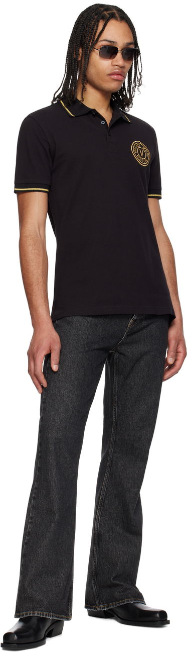 Polo tričko Versace Versace Jeans Couture Logo Patch Polo Čierna | E78GAGT00_ECJ01T, 3