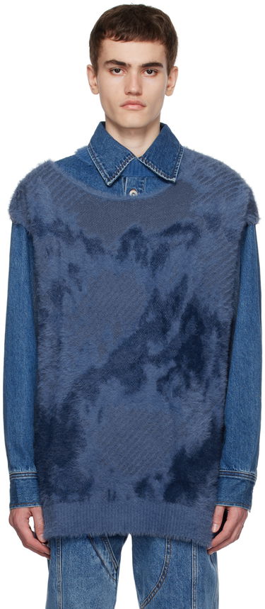 Sveter Feng Chen Wang Feng Chen Wang Landscape Painting Vest and Denim Jacket Set Modrá | FUF16KT03, 0