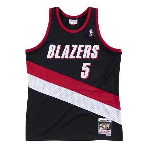 Tielko Mitchell & Ness Mitchell & Ness Portland Trail Blazers Jermaine O'Neal Swingman Jersey Čierna | SMJYEL18024-PTBBLCK99JON, 0