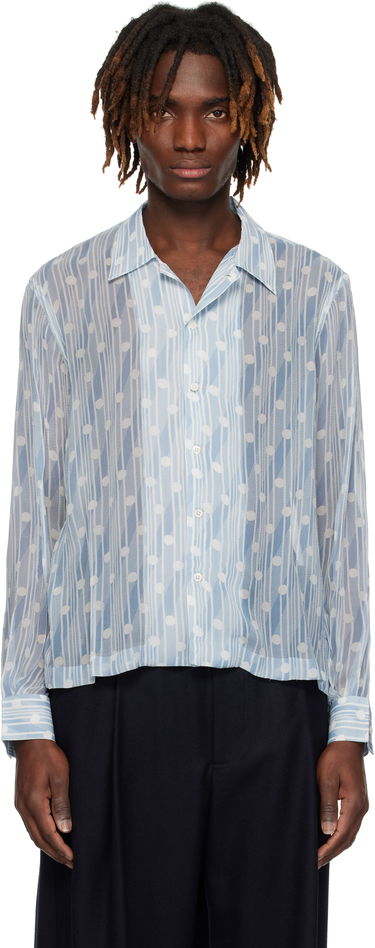 Košeľa Bode Bode Meridian Print Shirt Modrá | MRS25SH034, 0