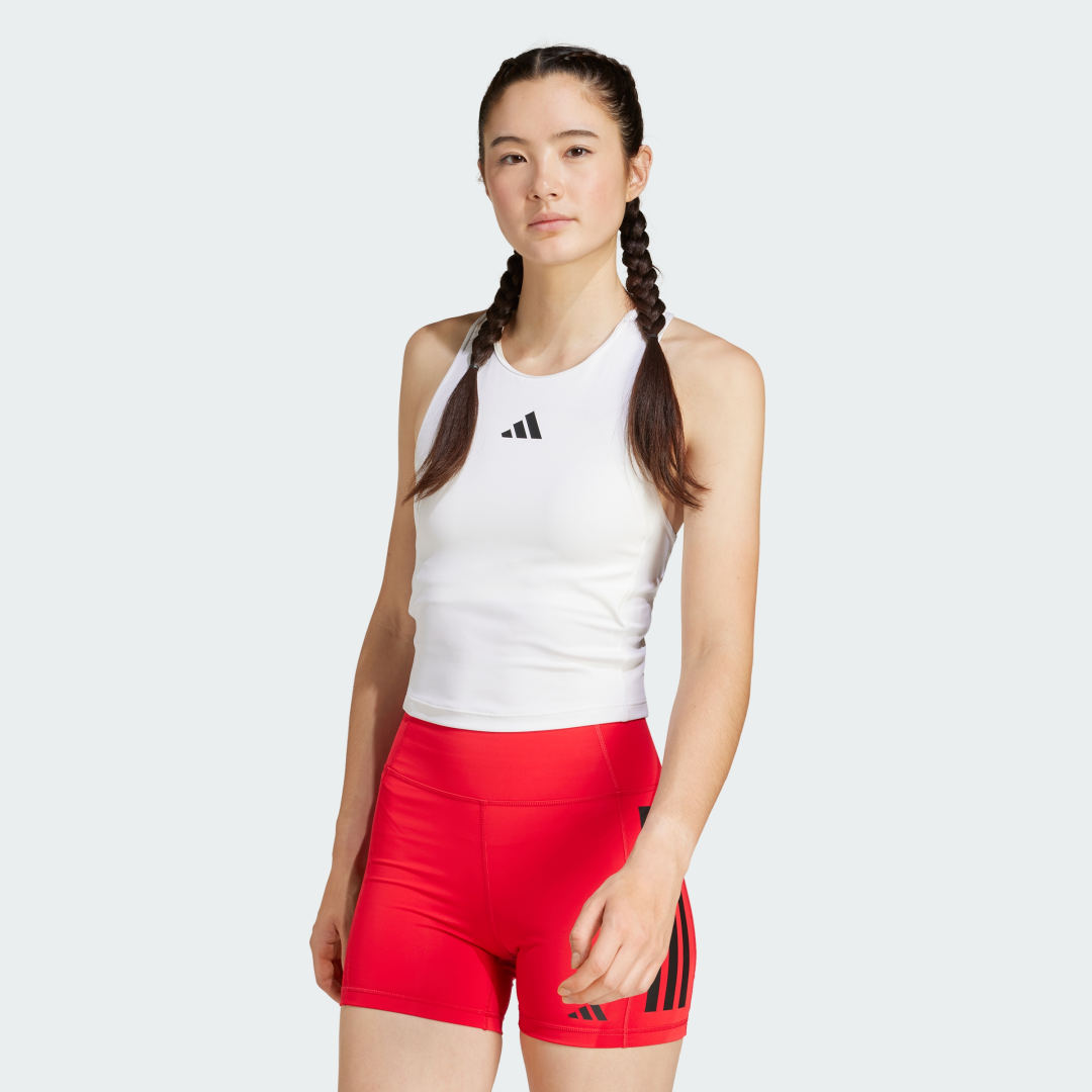 Tielko adidas Performance Racerback Training Tank Top Biela | JG6183, 0