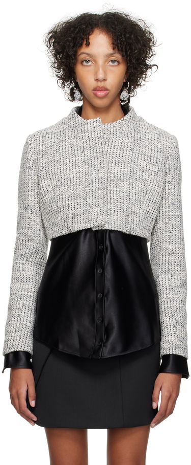 Bunda Coperni Coperni Cropped Tweed Jacket Biela | COPV33100, 0