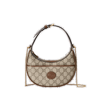 Kabelka Gucci Half Moon Shaped Mini Bag With Interlocking G Hnedá | 726843 92TCG 8563, 0