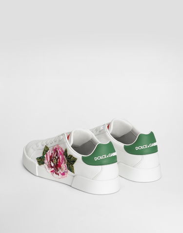 Tenisky a topánky Dolce & Gabbana Dolce & Gabbana Portofino Light with Floral Embroidery Biela | CK2318A6H618B918, 2