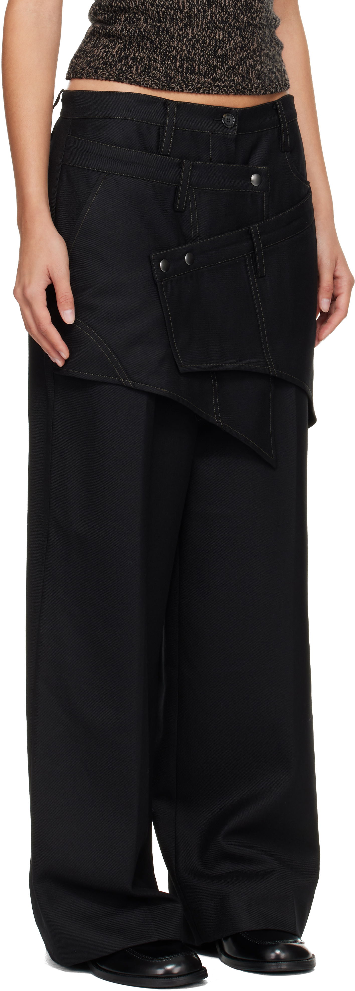 Nohavice Andersson Bell Crossover Wrap Tailored Trousers Čierna | apa862w, 1