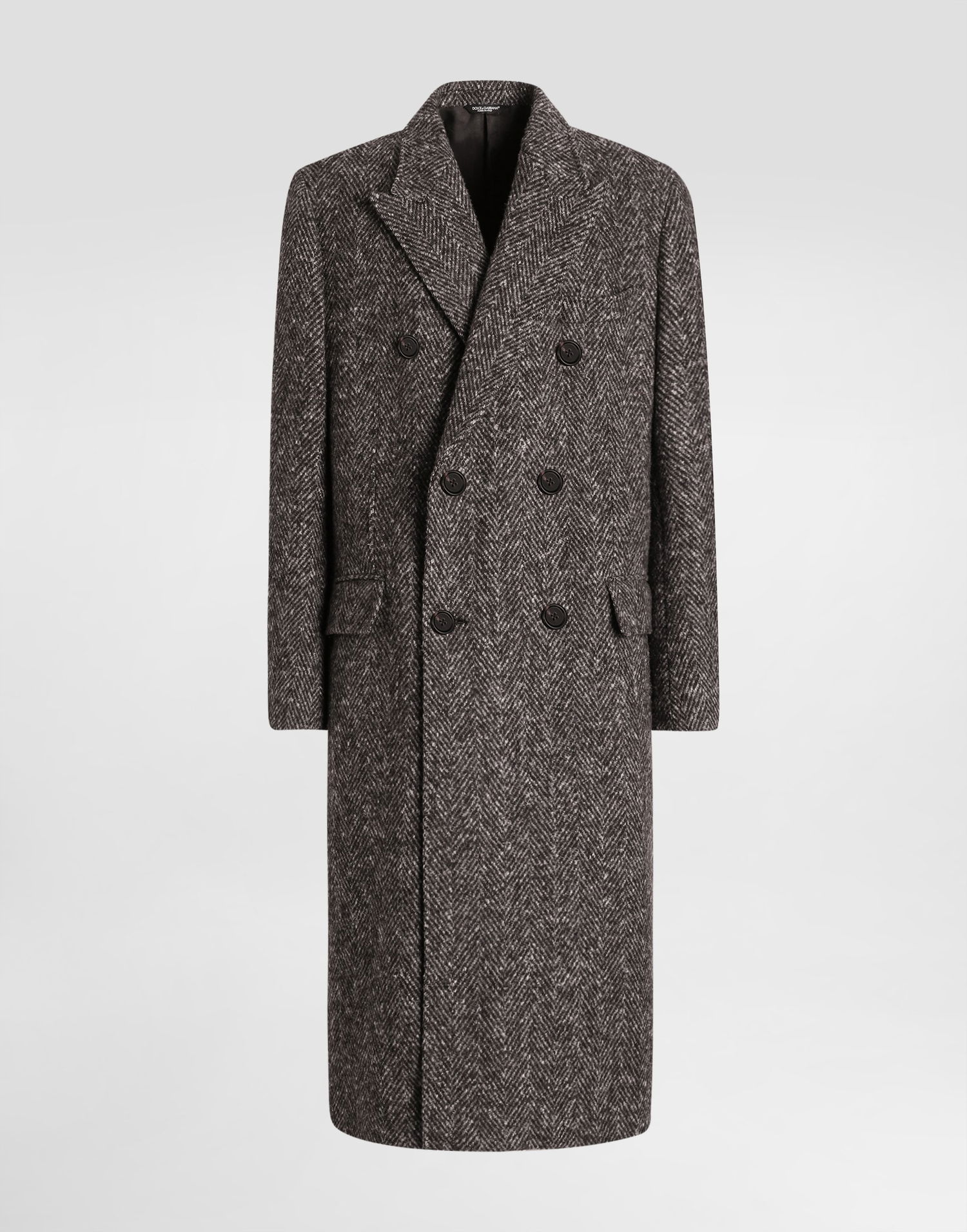 Kabáty Dolce & Gabbana Dolce & Gabbana Double-breasted Herringbone Coat Šedá | G038ZTFC2FDS8030, 0