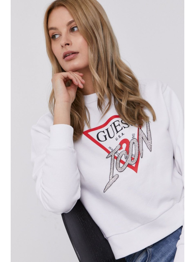 Mikina GUESS Icon Sweatshirt Biela | W1YQ0C.K68I0