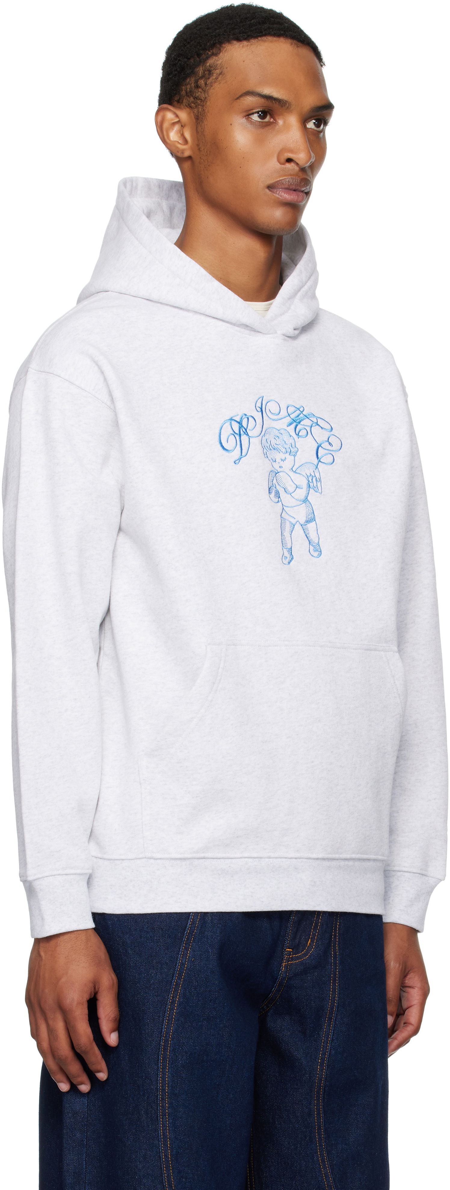 Mikina Dime Embroidered Fighter Hoodie Šedá | DIMESU2544ASH, 1