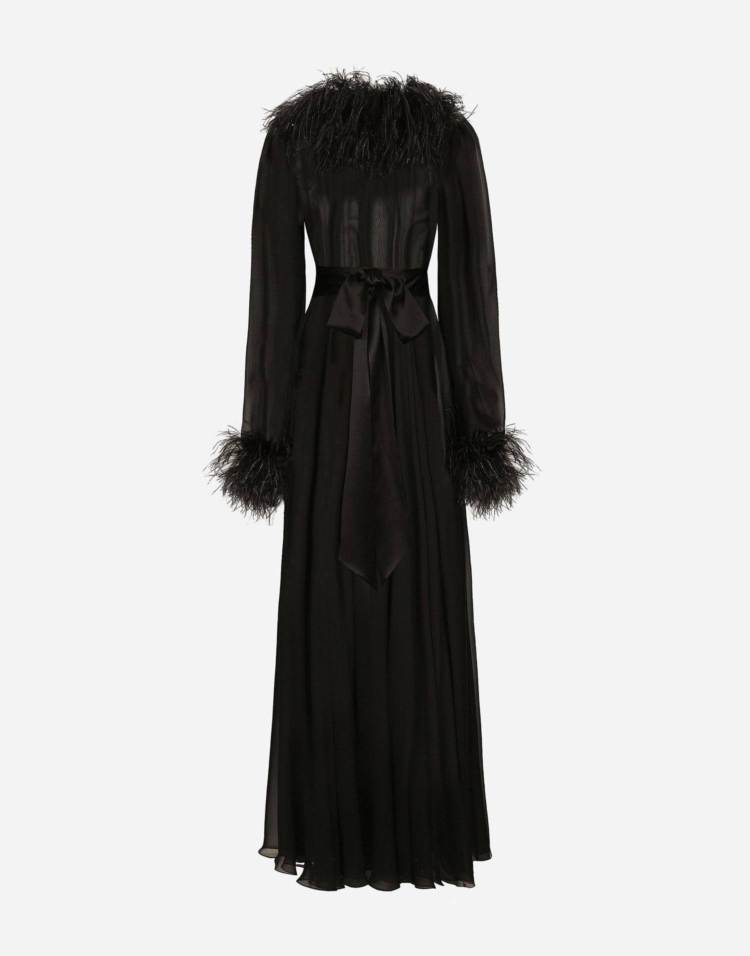 Šaty Dolce & Gabbana Silk Chiffon Maxi Dress Čierna | F6JRCTFU1ATN0000, 0